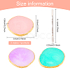 Resin Imitation Agate Color Palette & 430 Stainless Steel Double Head Spoon Palette Spatulas Stick Rod MRMJ-FG0001-14-2