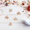 8Pcs 2 Colors Ion Plating(IP) Brass Micro Pave Cubic Zirconia Pendants KK-DC0002-91-6