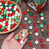 210Pcs 7 Colors Painted Natural Wood Beads WOOD-SP0001-06-3