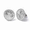 Non-Tarnish 304 Stainless Steel Flower Stud Earrings for Women EJEW-F300-15P-1
