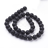 Synthetic Black Stone Beads Strands X-G508-2-2