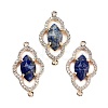 Natural Lapis Lazuli Faceted Connector Charms G-B081-01G-03-1