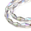 Transparent Electroplate Glass Beads Strands GLAA-K064-05A-01F-3