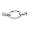Oval Brass Fold Over Clasps KK-Z143-13P-1