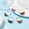 Natural Mixed Gemstone Finger Rings RJEW-JR00605-2