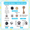 180Pcs 9 Styles Printed Wood Beads WOOD-SC0001-49-2