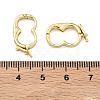 Oval Brass Micro Pave Clear Cubic Zirconia Twister Clasps KK-B170-18G-3