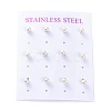 Plastic Imitation Pearl Stud Earrings STAS-D0001-03-B-3
