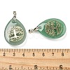 Natural Green Aventurine Teardrop Pendants G-Q175-01A-3