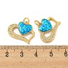 Valentine's Day Brass Micro Pave Cubic Zirconia with Synthetic Opal Pendants KK-D096-02A-G-3