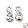 Real Platinum Plated Rhodium Plated 925 Sterling Silver Charms STER-K176-03D-P-1