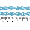 Opaque Solid Color Electroplate Glass Beads Strands EGLA-N013-J8mm-B05-4