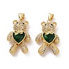 Brass Cubic Zirconia Pendants KK-G453-03G-3