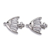 Brass Micro Pave Cubic Clear Zirconia  2-Loop Link Pendants KK-P192-01P-1