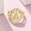 Brass Micro Pave Cubic Zirconia Cuff Rings RJEW-P149-01B-G-2
