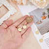 4 Pairs Brass Textured Flat Round Leverback Earrings EJEW-HS0001-22G-3