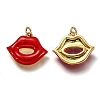 Brass Enamel Pendants KK-B026-17G-2