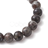 8mm Round Natural Fluorescent Syenite Rock(Glow under UV Light) Beaded Streth Bracelets BJEW-JB10859-5