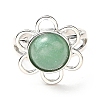 Natural Green Aventurine Adjustable Rings RJEW-P043-01P-17-2