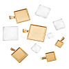 5Pcs 5 Styles 304 Stainless Steel Pendant Cabochon Settings STAS-TA0001-47D-2