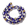 Handmade Gold Foil and Silver Foil Lampwork Flat Round Beads FOIL-C001-02I-2