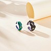 Glitter Enamel Twist Wave Open Cuff Ring JR923A-2