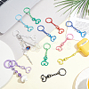 45Pcs 9 Colors Heart Alloy Baking Paint Swivel Clasps and Iron Rings KEYC-GA00015-4