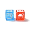 Spray Painted Transparent Acrylic Beads OACR-E015-25-3