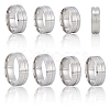 14Pcs 7 Styles Stainless Steel Grooved Finger Ring Settings STAS-SC0010-65P-7