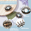 DICOSMETIC 2Pcs Plastic Pearl Eye Brooch with Glass Seed Beaded JEWB-DC0001-11-5