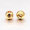 Real Gold Plated Brass Round Spacer Beads KK-L147-197-2mm-NR-2