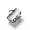 Tarnish Resistant 304 Stainless Steel Ribbon Crimp Ends STAS-P090-04-2