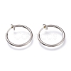 Tarnish Resistant 304 Stainless Steel Retractable Clip-on Hoop Earrings X-STAS-O135-01C-1