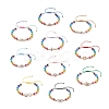 10Pcs 10 Style Lampwork Evil Eye Braided Bead Bracelets Set BJEW-JB08874-1