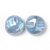 Rainbow Iridescent Plating Acrylic Beads OACR-A010-05C-1