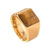 304 Stainless Steel and Natural Tiger Eye Finger Rings FS-WGCBD79-20-2