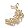 Brass Micro Clear Cubic Zirconia Pendants ZIRC-F120-085G-1