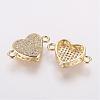 Brass Micro Pave Cubic Zirconia Links ZIRC-E114-01G-1