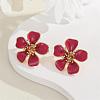 Flower Alloy Enamel Stud Earrings LS-EJEW-P310-01G-02-1