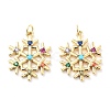 Rack Plating Brass Micro Pave Colorful Grade AAA Cubic Zirconia Pendants X-KK-M280-05G-1