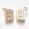 Brass Cubic Zirconia Charms KK-S348-330B-2