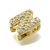 Brass Micro Pave Cubic Zirconia Letter Multi-Strand Links X-KK-D295-32G-14-2
