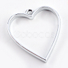 Rack Plating Alloy Heart Open Back Bezel Pendants PALLOY-S047-12D-FF-2