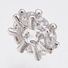 Brass Micro Pave Cubic Zirconia Beads ZIRC-F083-101-RS-3