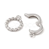 Rhodium Plated 925 Sterling Silver Fold Over Clasps X-STER-G038-06P-2