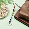 Butterfly Alloy Enamel Pendant Bookmark with Chakra Gemstone Bead AJEW-JK00253-4