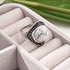Natural Howlite Adjustable Rings G-P560-03AS-01-3