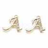 Brass Micro Pave Clear Cubic Zirconia Pendants KK-S360-053A-NF-2