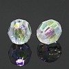 AB Color Plated Clear AB Transparent Acrylic Round Beads X-TACR-PL642-8mm-22-2