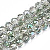 Electroplate Transparent Glass Beads Strands EGLA-N002-15-B01-1